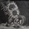 Pen painting sunflower art creation